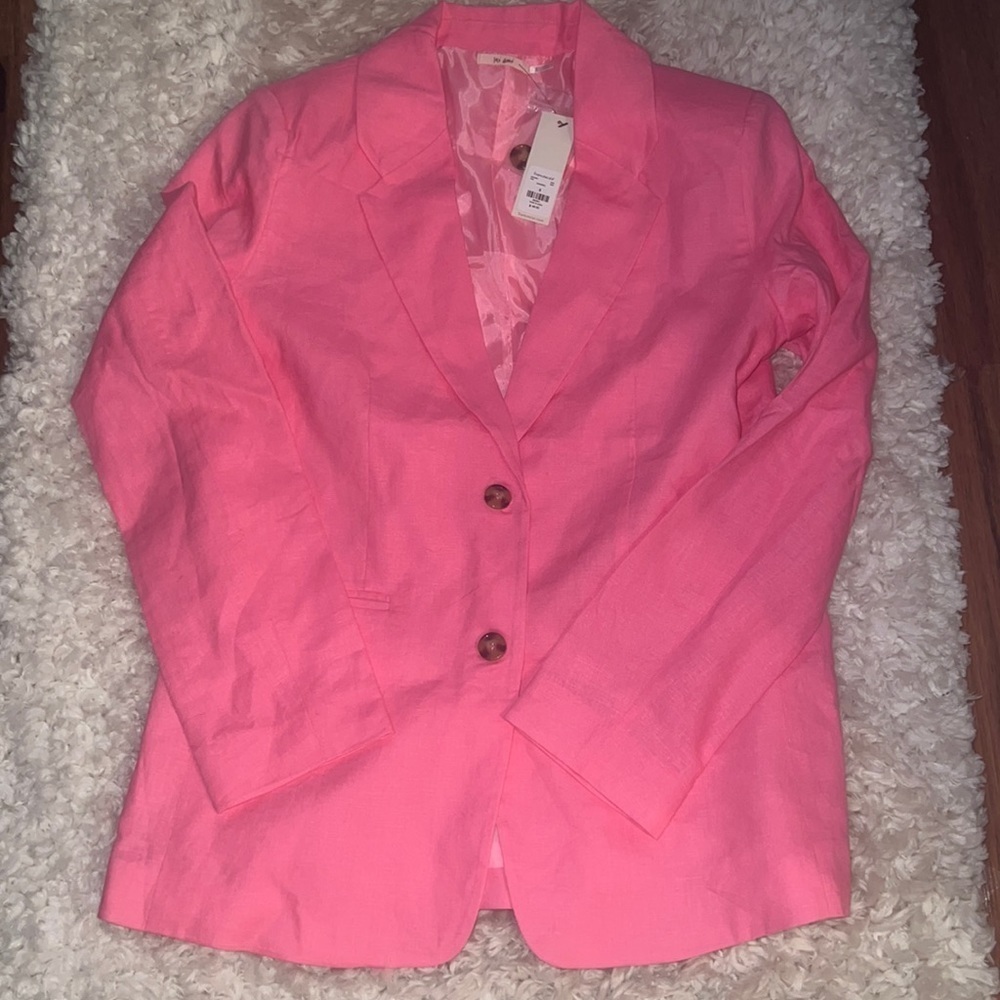 Nwt pink Oversized Linen Blazer